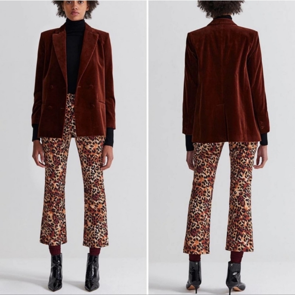 AG Adriano Goldschmied Jodi Crop Pant Cheetah Print Size 32